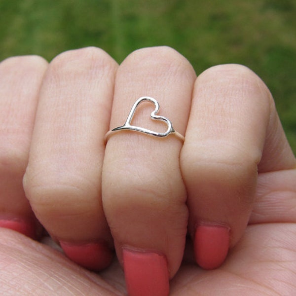 Sterling Silver Wire Wrapped Heart Knuckle Ring
