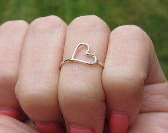 Sterling Silver Wire Wrapped Heart Knuckle Ring