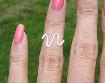 Sterling Silver Wave Knuckle Ring