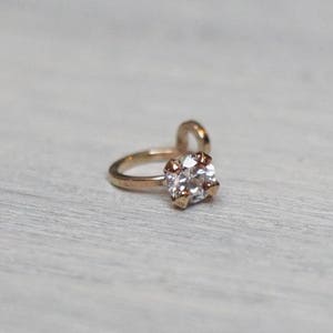 Gold Filled 3mm CZ Tragus No Piercing Ear Cuff image 2