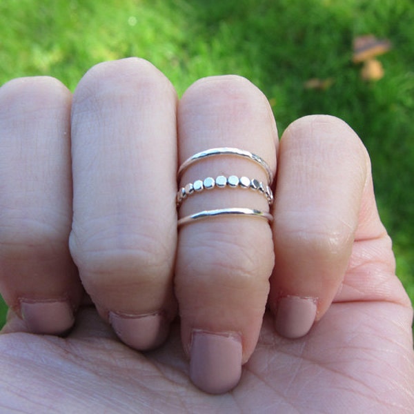 Sterling Silver Thin Knuckle Rings Set