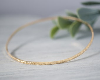 Gold Filled Hammered Bangle Bracelet