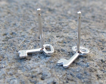 Sterling Silver Small Keys Stud