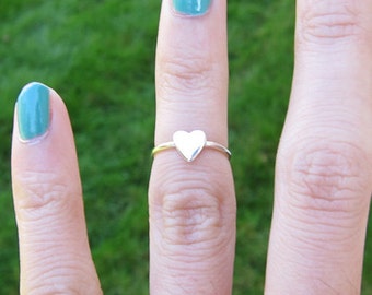 Sterling Silver Small Heart Knuckle Ring