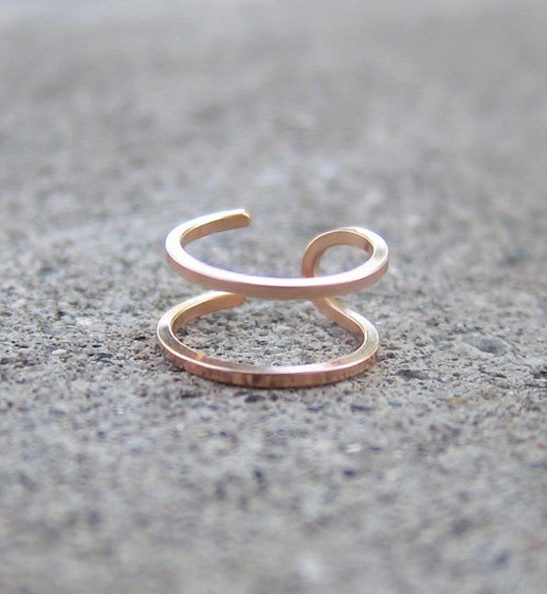 Rose Gold Filled Two Ring Ear Cuff image 2