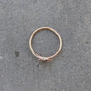 Rose Gold Filled Cross knokkel Ring afbeelding 3