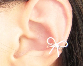 Sterling Silver Bow Knot Ear Cuff