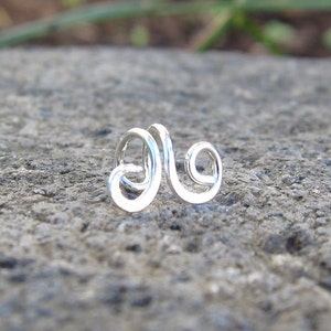 Sterling Silver Small Swirl Tragus NO Piercing Ear Cuff image 2