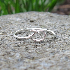 Sterling Silver Love Knot Knuckle Ring - Etsy