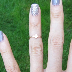 Rose Gold Filled Cross Knuckle Ring image 4