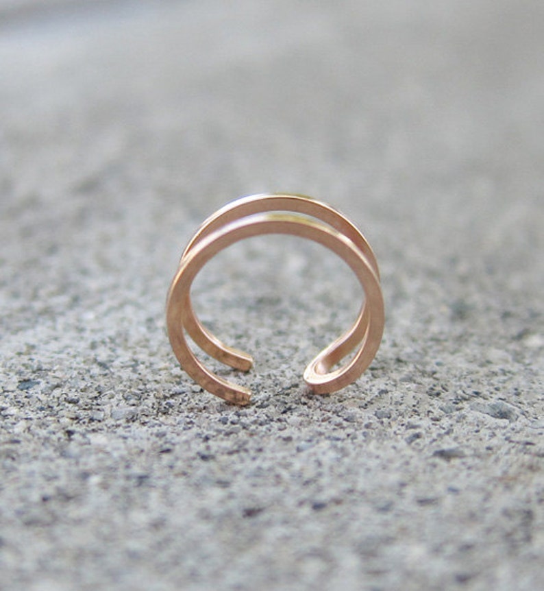 Rose Gold Filled Two Ring Ear Cuff image 3