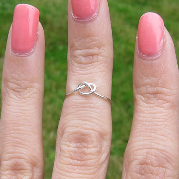 Sterling Silver Love Knot Knuckle Ring