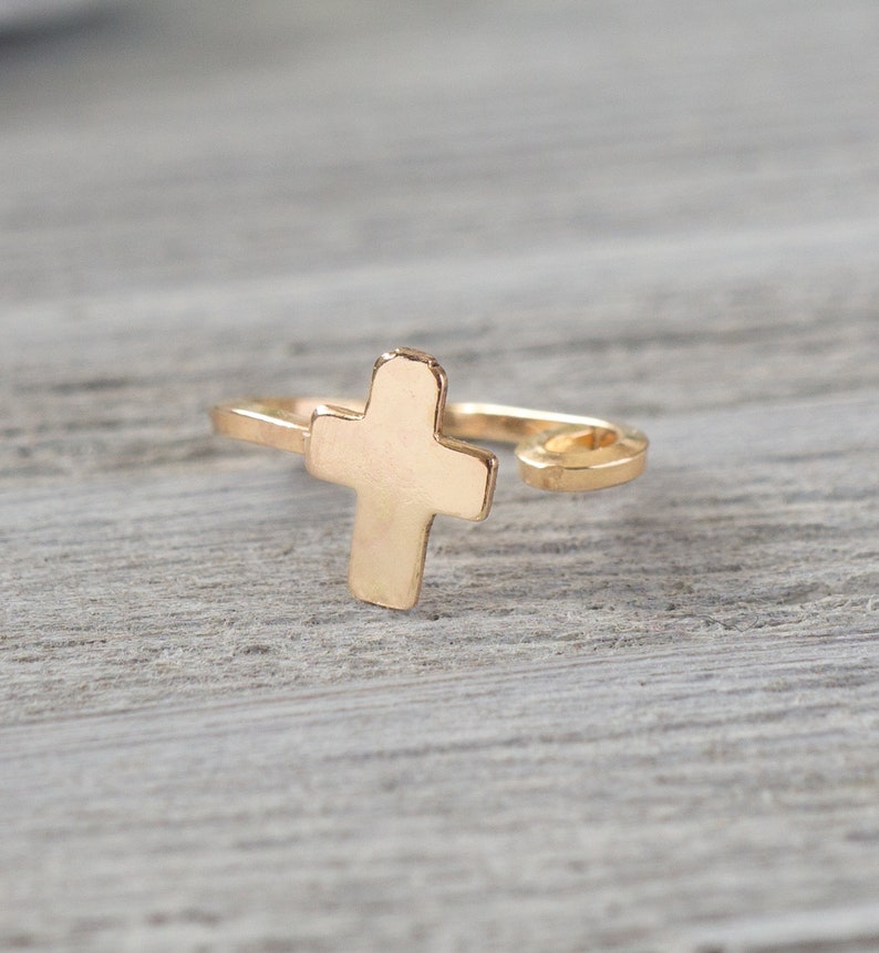 Gold Filled Cross Ear Cuff Earring image 3