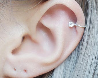 Sterling Silver 3mm CZ Ear Cuff