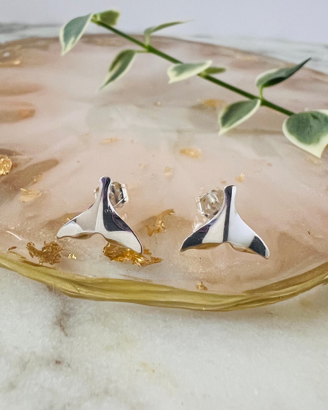 Sterling Silver Mermaid Tail Stud Earrings - Etsy