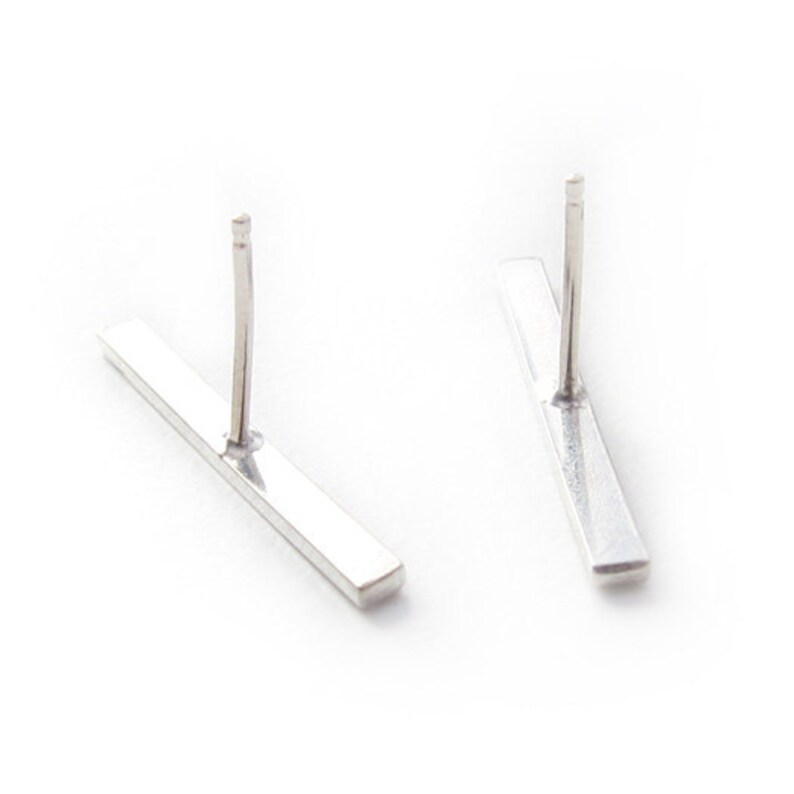 Silver Space Bar Earrings