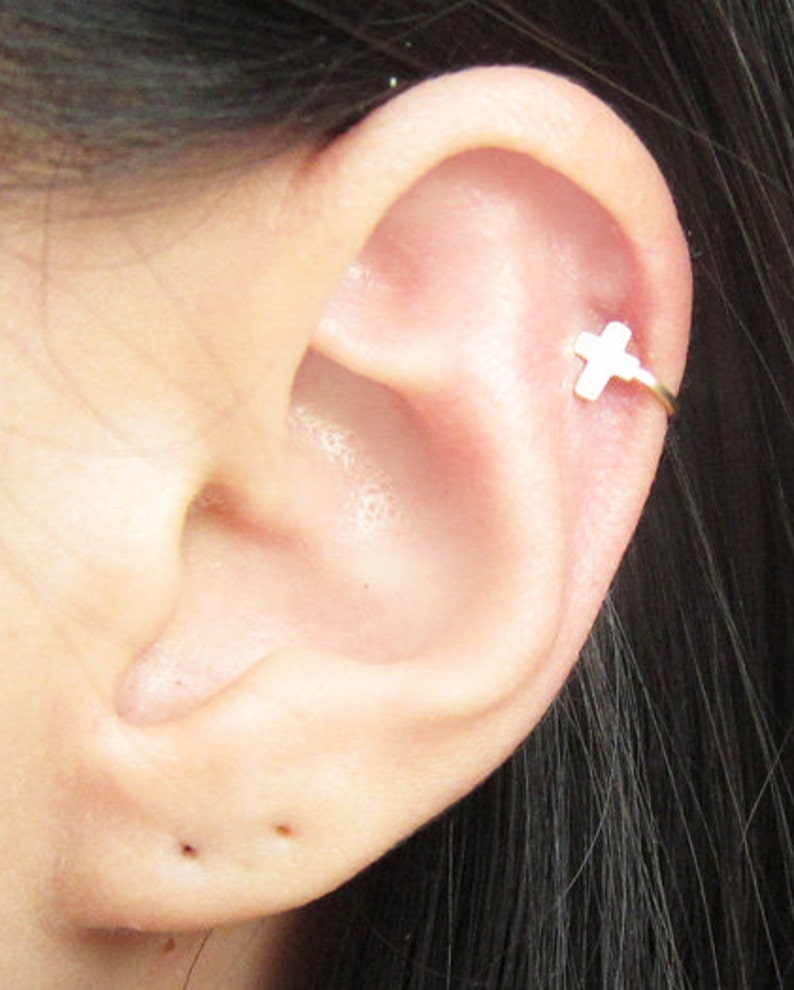 Gold Filled Cross Ear Cuff Earring Etsy