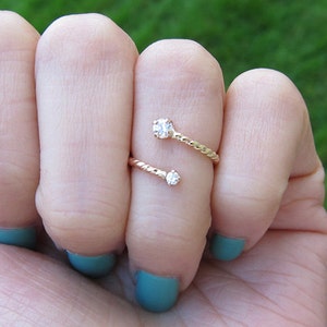 Gold Filled Cubic Zirconia Pinky Ring image 1