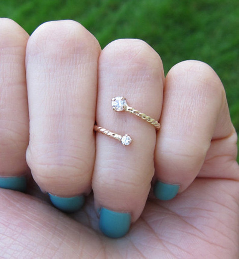 Gold Filled Cubic Zirconia Pinky Ring image 1