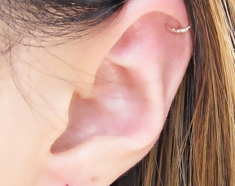 Rose Gold Filled Glittered Ring Ear Cuff