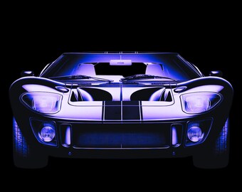 GT40 Purple Car Print, American Supercar Poster (Digital Download)