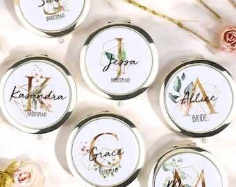 Personalized Compact Mirror – Custom Engraved Bridesmaid Gift