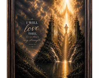 Psalm 18:1 Christian Art, I Will Love Thee O Lord Scripture Print (Digital Download)