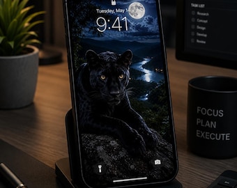 Wildlife Phone Wallpapers | Wolf, Lion, Fox, Leopard, Panther (Digital Download)