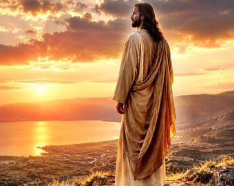 Jesus Sunset Wall Art | Faith-Inspired Christian Artwork (Digital Download)