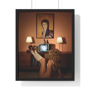 Decoración de pared de David Bowie Fan Art, arte excéntrico Groove de los años 70, cartel de música vintage retro, arte de pared enmarcado único, Ziggy