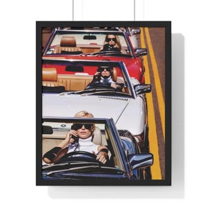 Póster enmarcado: retro chic, estética audaz de los años 70, arte de pared de lujo, decoración elegante del hogar