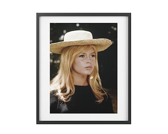 Vintage ingelijste foto van Brigitte Bardot, Franse kunst, retro wanddecoratie, fotografie van Hollywood-actrice, vintage decoratie