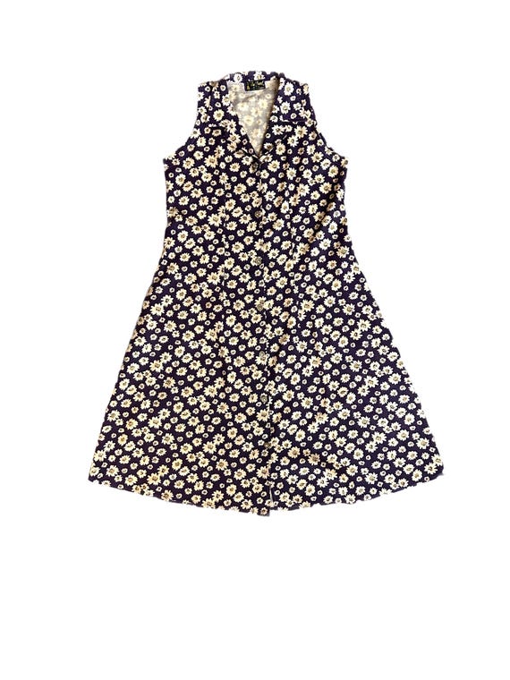 1990’s Daisy Print Collared Midi Dress - image 2