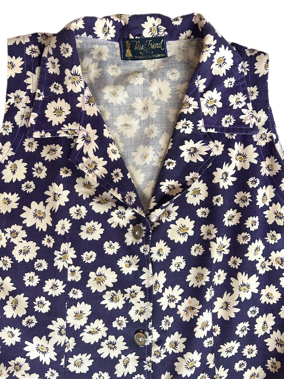1990’s Daisy Print Collared Midi Dress - image 3