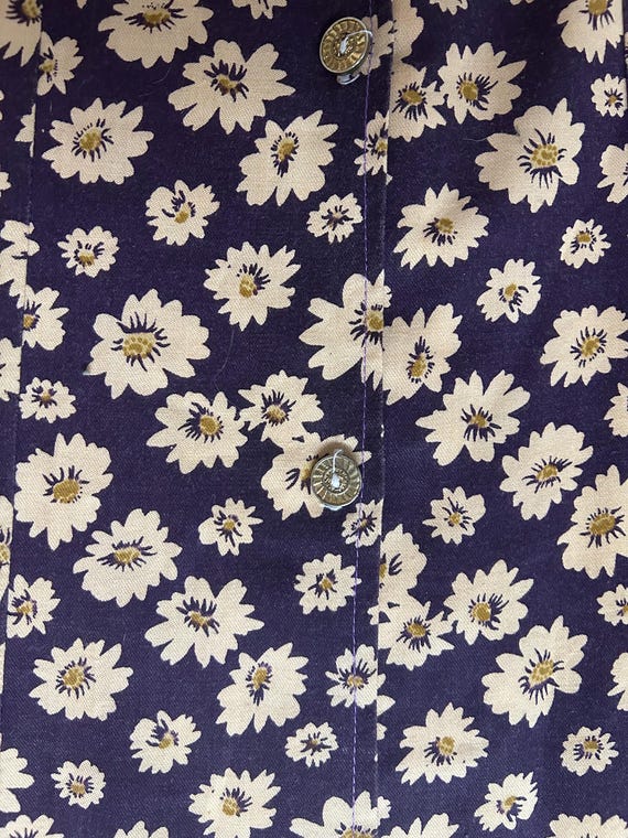 1990’s Daisy Print Collared Midi Dress - image 4