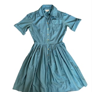 1960’s Blue Plaid Cotton Shirtdress
