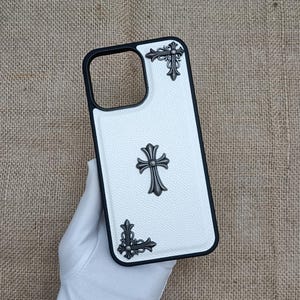 3D Cross iris Opium Phone case Y2K Gothic Designer iPhone case men iPhone 16 15 14 plus 13 12 11 pro max White Black Cases Gift for him