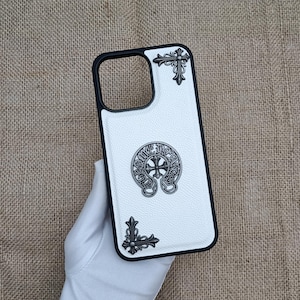 Horseshoe Cross Phone case Y2K Gothic Designer Opium iPhone case iPhone 16 15 14 plus 13 12 11 pro max White Black Men Cases Gift for him