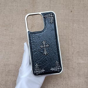 3D Cross iris Opium Phone case Y2K Gothic Designer iPhone case men iPhone 16 15 14 plus 13 12 11 pro max White Black Cases Gift for him