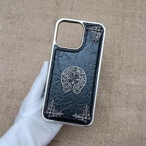 Horseshoe Cross Opium Phone case Y2K Gothic Designer iPhone case iPhone 16 15 14 plus 13 12 11 pro max White Black Men Cases Gift for him