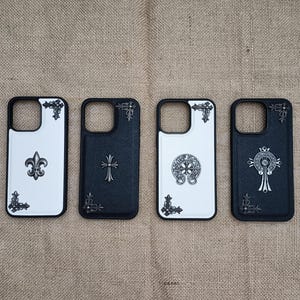 Cross Horseshoe Phone case Y2K Gothic Designer Opium iPhone case iPhone 16 15 14 plus 13 12 11 pro max White Black Men Cases Gift for him