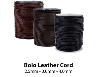 TheBeadChest® Genuine Bolo Braided Leather Cord: 2.5mm 3mm 4mm, 100% Authentic and High Quality, Sold by Yard, Brown Black, Fast S&H!