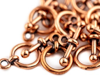 Set met antiek koperen staaf en ring met knevelsluiting: 10 mm 12 mm 18 mm Veelzijdige metalen sluiting voor handgemaakte ketting en armband sieradenontwerpen