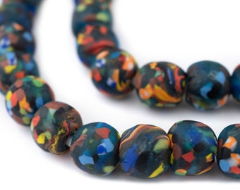 41 size varies slightly as they are hand made Large bottle beads made from recycling bottle in Ghana 20 x 25 mm beads