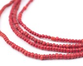 275 Vintage Bright Red Glass Seed Beads African Seed Beads Glass Bead Necklace Nigeria Seed Beads Glass Spacer Beads Nigerian Trade Beads