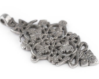 Pendant Axum Traditional White Metal African Finding Necklace Jewelry Orthodox Silver Ethiopian Coptic Cross PND-CSL-644