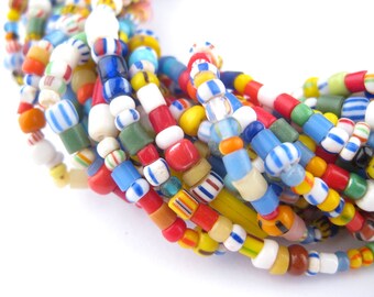 7 piece beads Antique trade Beads Ghana beads 17-19 mm x 8-11 mm 18JH handmade beads original Murano trade beads West Africa