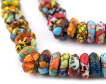 Ethnic Beads beads for jewellery making Spacer disc beads African beads Krobo Glass Powder beads