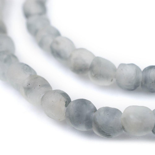60 Grey Mist Recycled Glass Beads 9mm Bottle Glass Beads Etsy