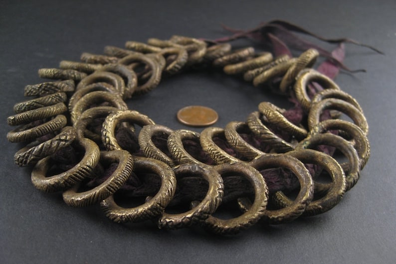 Antique Brass Money Belt African Brass Beads Metal Rings - Etsy